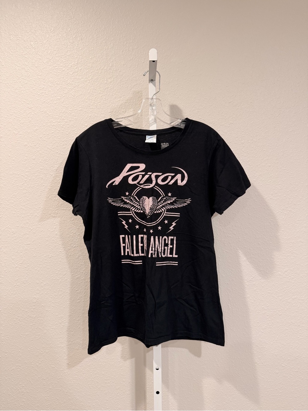 Poison Fallen Angel Black Graphic Tee - Women's Short Sleeve NWOT